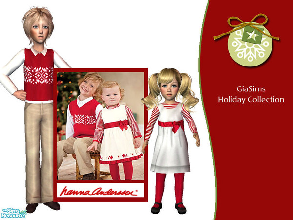 Sims 2 — Hannah Andersson Inspired set of Christmas Reds by giasims — Hannah Andersson Inspired set of Christmas Reds