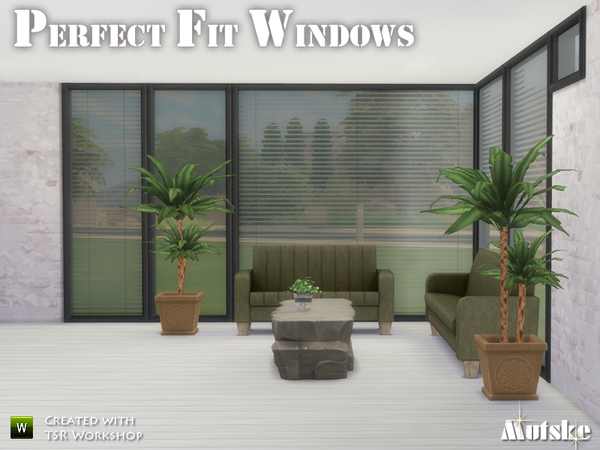 Sims 4 — Perfect Fit Windows by Mutske — Do you have the problem of non fittable blinds? Need any modern window? Or both?