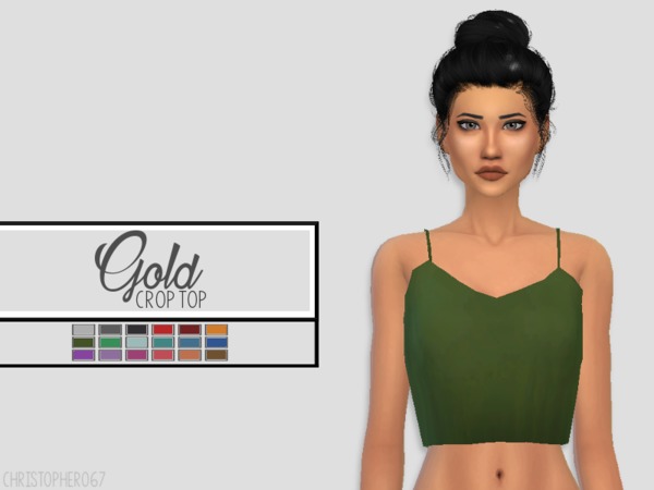 Sims 4 — GOLD Crop Top || Christopher067 by christopher0672 — This cute crop top was made as part of a set due to