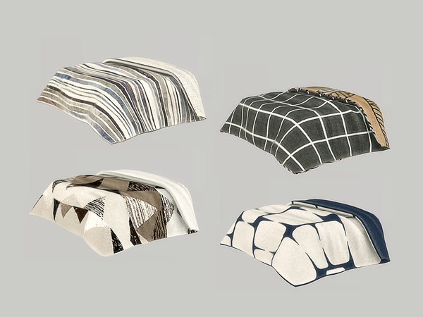 Sims 4 — Bedroom Jasper - Blanket by ung999 — Bedroom Jasper - Blanket Color Options : 4 Located at : Decor / clutter