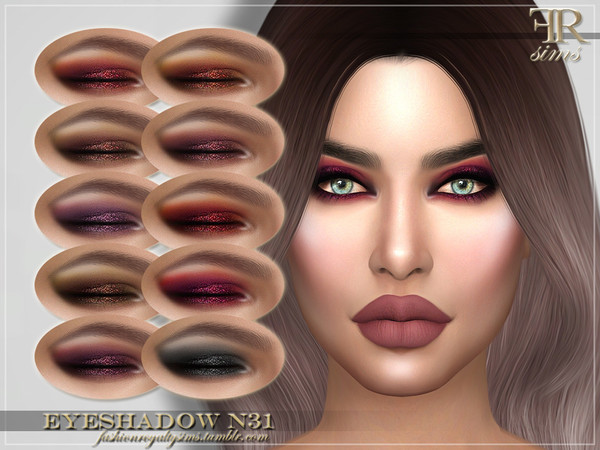 Sims 4 — Eyeshadow N31 by FashionRoyaltySims — Standalone Custom thumbnail 10 color options HQ texture Compatible with HQ