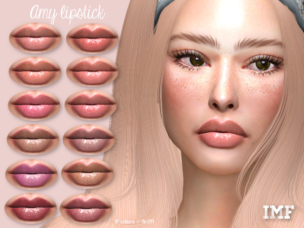 Sims 4 — IMF Amy Lipstick N.217 by IzzieMcFire — Amy Lipstick N.217 contains 12 colors in hq texture. Standalone item