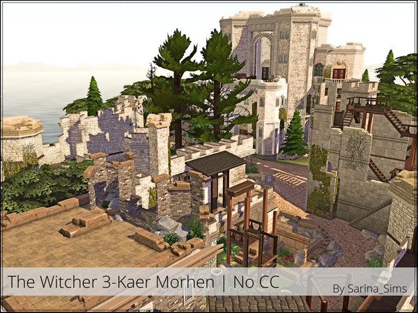 Sims 4 — The Witcher 3/Kaer Morhen - No CC by Sarina_Sims — A large medieval castle with a lot of space. Style: