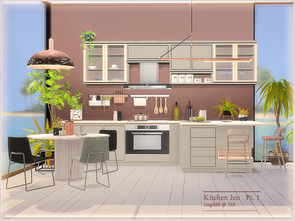 Sims 4 — Kitchen Jen Part 1 by ung999 — Kitchen Jen makes up of 3 parts, part one includes the following 9 items: