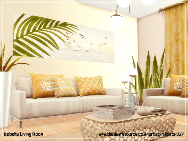 Sims 4 — Isabella - Living Room by sharon337 — 6 x 5 Room $9,457 Please make sure you download all required Custom