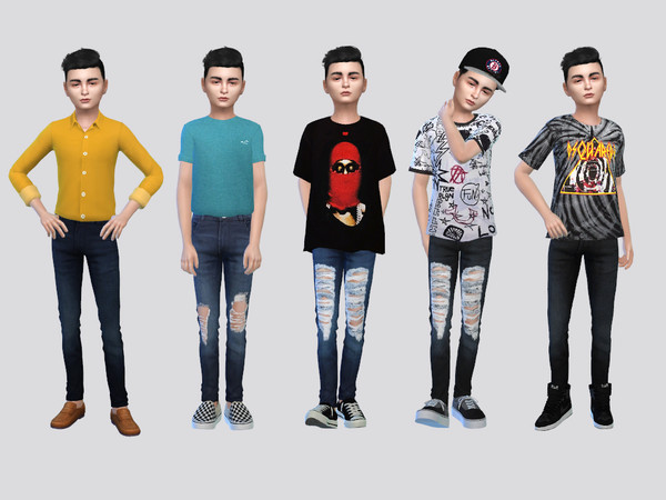 Sims 4 — Solitude Denim Jeans Boys by McLayneSims — TSR EXCLUSIVE Standalone item 11 Swatches MESH by Me NO RECOLORING