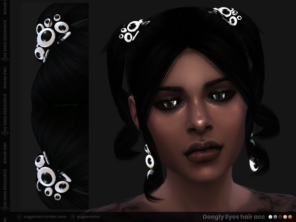 Sims 4 — Googly Eyes hair acc | Simblreen 2021 by sugar_owl — Googly eyes accessory for Fayette Hair by TsminhSims. I'm a