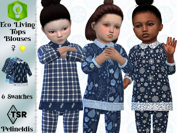 Sims 4 — Frosty Time Blouse - Needs EP Eco Living by Pelineldis — A sweet blouse for those cold winter days in different