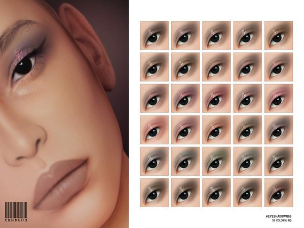 Sims 4 — Eyeshadow | N98 by cosimetic — - Female - 30 Swatches. - 30 Custom thumbnail. - You can find it in the makeup