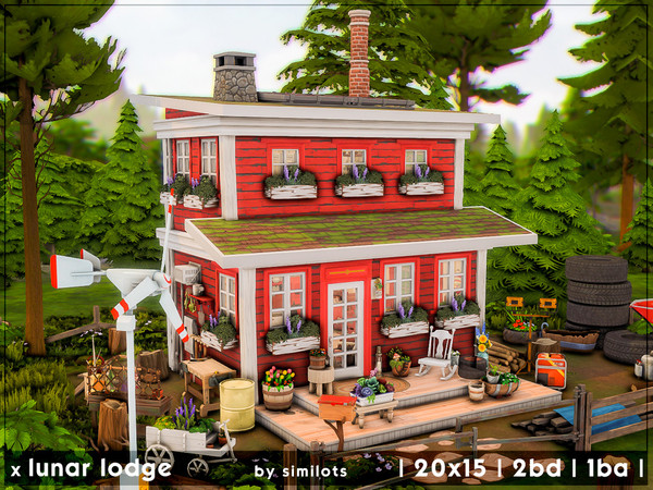 Sims 4 — Lunar lodge by similots — x no cc x lot: Moonwood Mill | New Moon Shack >> speedbuild on my yt channel