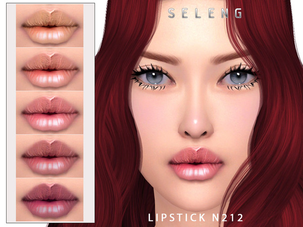Sims 4 — Lipstick N212 by Seleng — The lipstick has 15 colours and HQ compatible. Allowed for teen, young adult, adult
