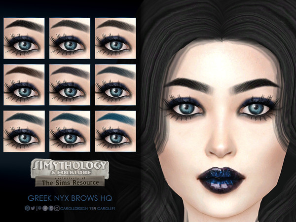 Sims 4 — Simythology Greek Goddess Nyx Brows HQ by Caroll912 — Nyx was the Primordial Goddess of the Night and prophecy.