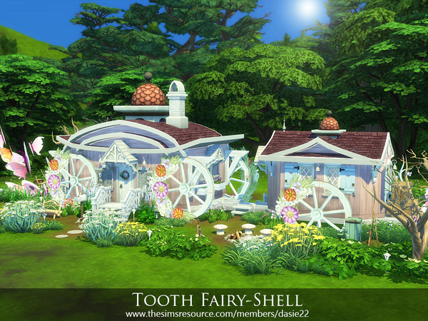 Sims 4 — Tooth Fairy-Shell by dasie22 — Tooth Fairy-Shell is a charming, magical house. The lot features an open space,