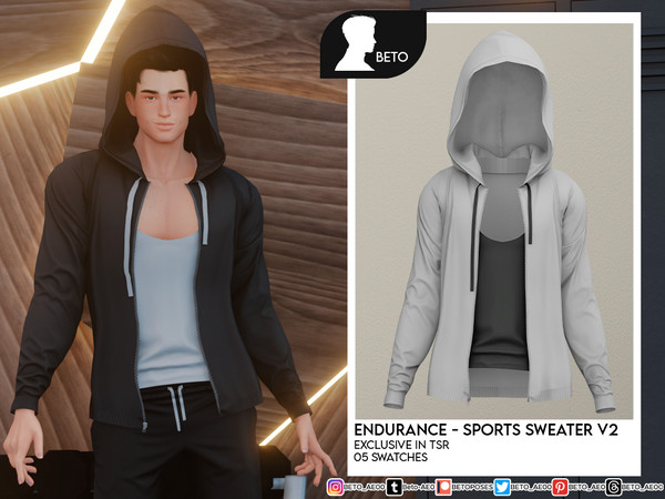Sims 4 — Endurance (Top V2) by Beto_ae0 — Men's sportswear, Enjoy it - 05 colors