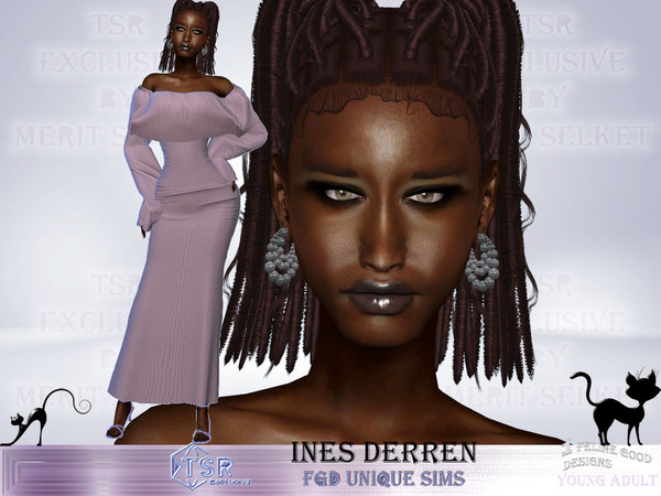 Sims 4 — Ines Derren by Merit_Selket — female, young Adult Sim, created with TSR CC only get some diversity into your
