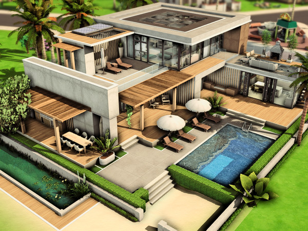 Sims 4 — Modern Family House by plumbobkingdom — This modern family home features clean lines intertwined with elegance.