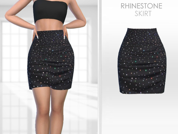 Sims 4 — Rhinestone Skirt by Puresim — Rhinestone skirt for female sims