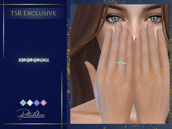 Sims 4 — Becky Ring by Pitted0live — Simple gemstone ring Custom catalog image