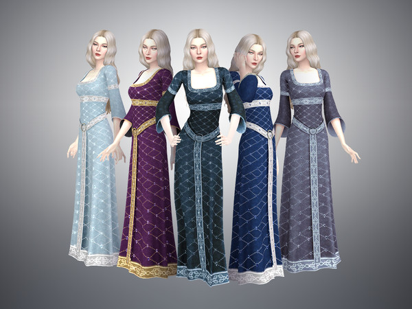 Sims 4 — Lady Macbeth: A Sifix Retexture by thefoggiestidea — A glittering retexture of Sifix's Gothel dress. 29