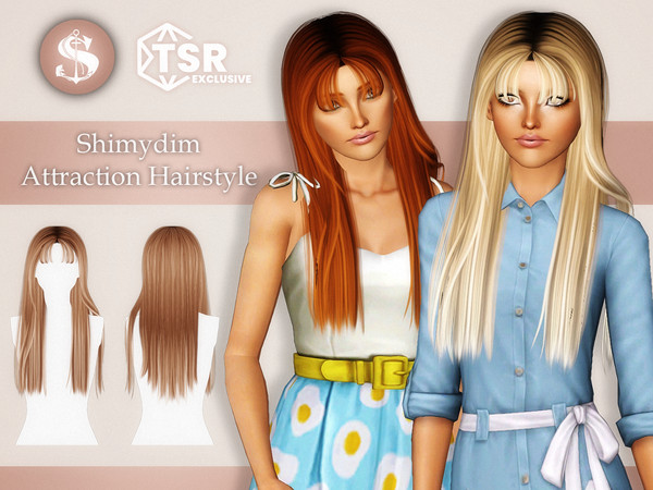 Sims 3 — Attirance Hairstyle - Adult by Shimydimsims — Hi I hope you will like this hair, it's a very long straight