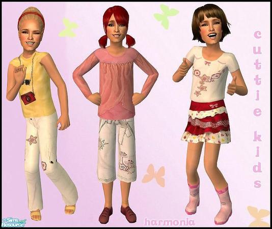 Sims 2 — Cuttie Kids by Harmonia — no mesh-no ep