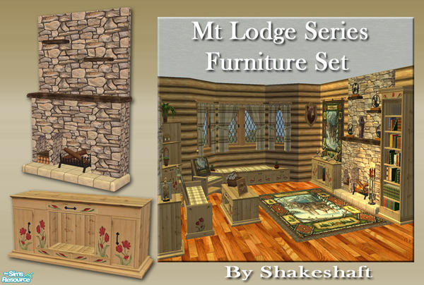 Sims 2 — Mt Lodge Series - Furniture Set by Shakeshaft — The first of 3 sets with a Mountain Lodge Theme, this first set